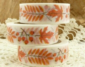 Rosehips and Fall Leaves Washi Tape - FF1644