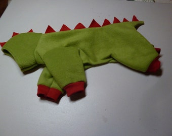 Small, Medium, Large Fleece Doggy Pajama, Doggy Pajama Costume, T-Rex, Halloween Dinosauer Costume