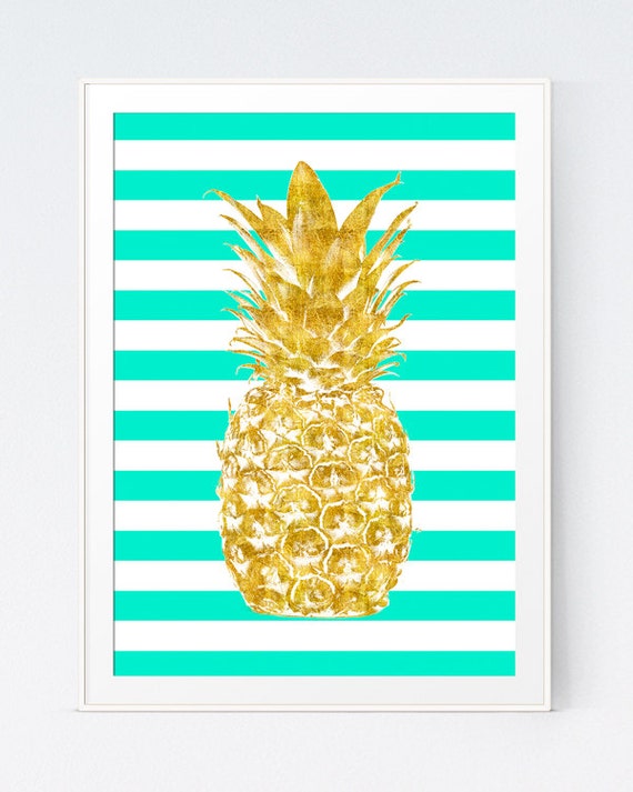 backgrounds tumblr birthday Pineapple Gold to Mint with Turquoise Items similar Print