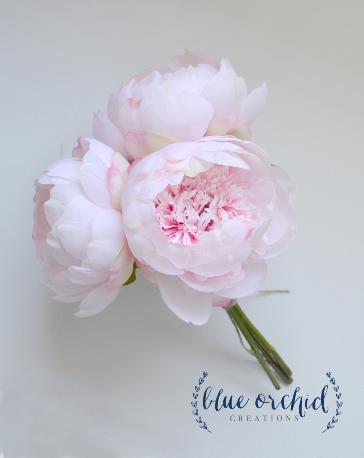 Blush Pink Peony Arrangement Silk Floral Decor Home Decor