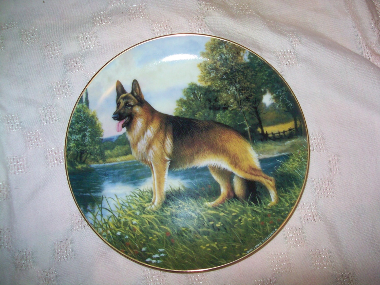 German Shepherd dog collectors Plate Danbury Mint German