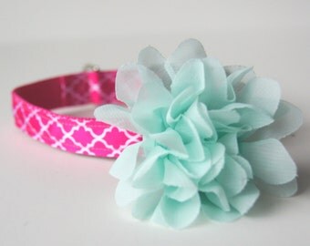 Mint Chiffon Flower Dog Collar Attachment