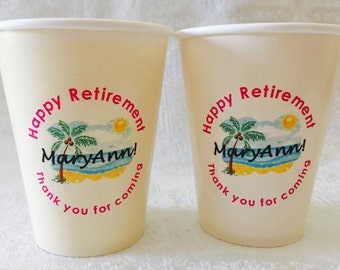 THICK Cups For Woman Retirement Beach Theme THICK Cups For Woman Retirement Beach Theme
