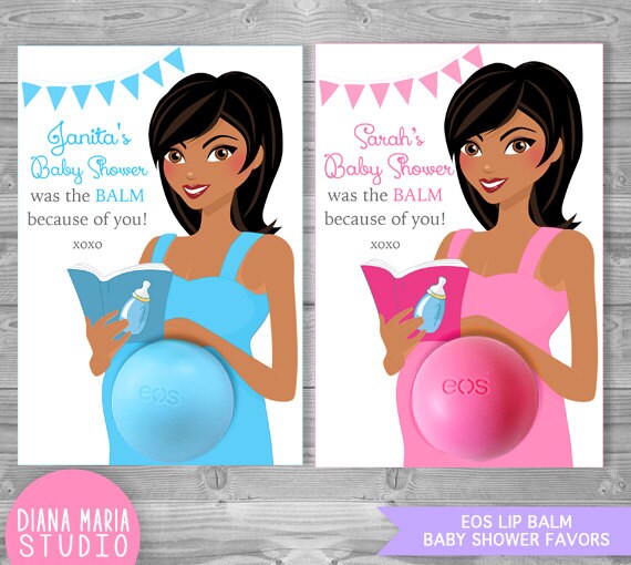 EOS Lip Balm Baby Shower Favors African American Pregnant