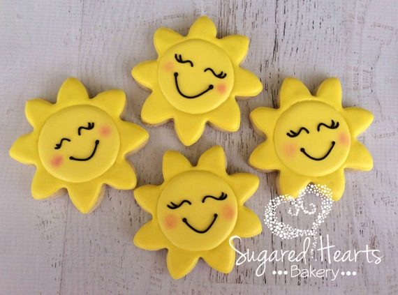 You Are My Sunshine Sun Cookies 1 Dozen By Sugared Hearts Bakery