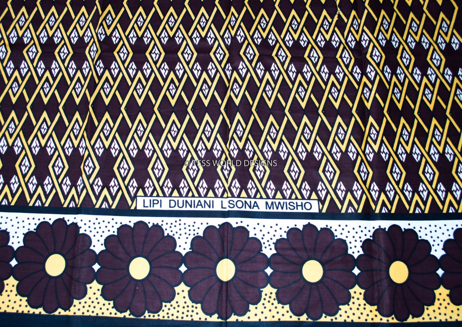 Kenyan Kanga fabric/ African Fabric/ African by TessWorldDesigns