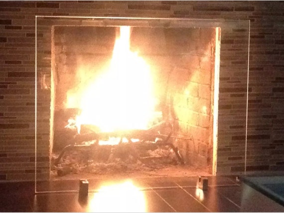 tempered glass fireplace screen