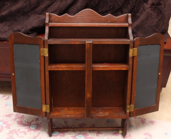 Antique wooden bathroom medicine cabinet by dankvintagefinds