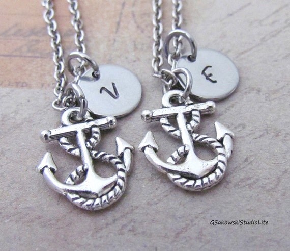 Best friend anchor necklace Clearance