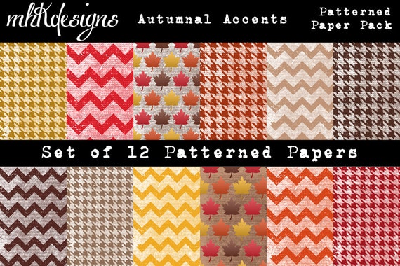 Autumnal Accents Patterned Paper Pack