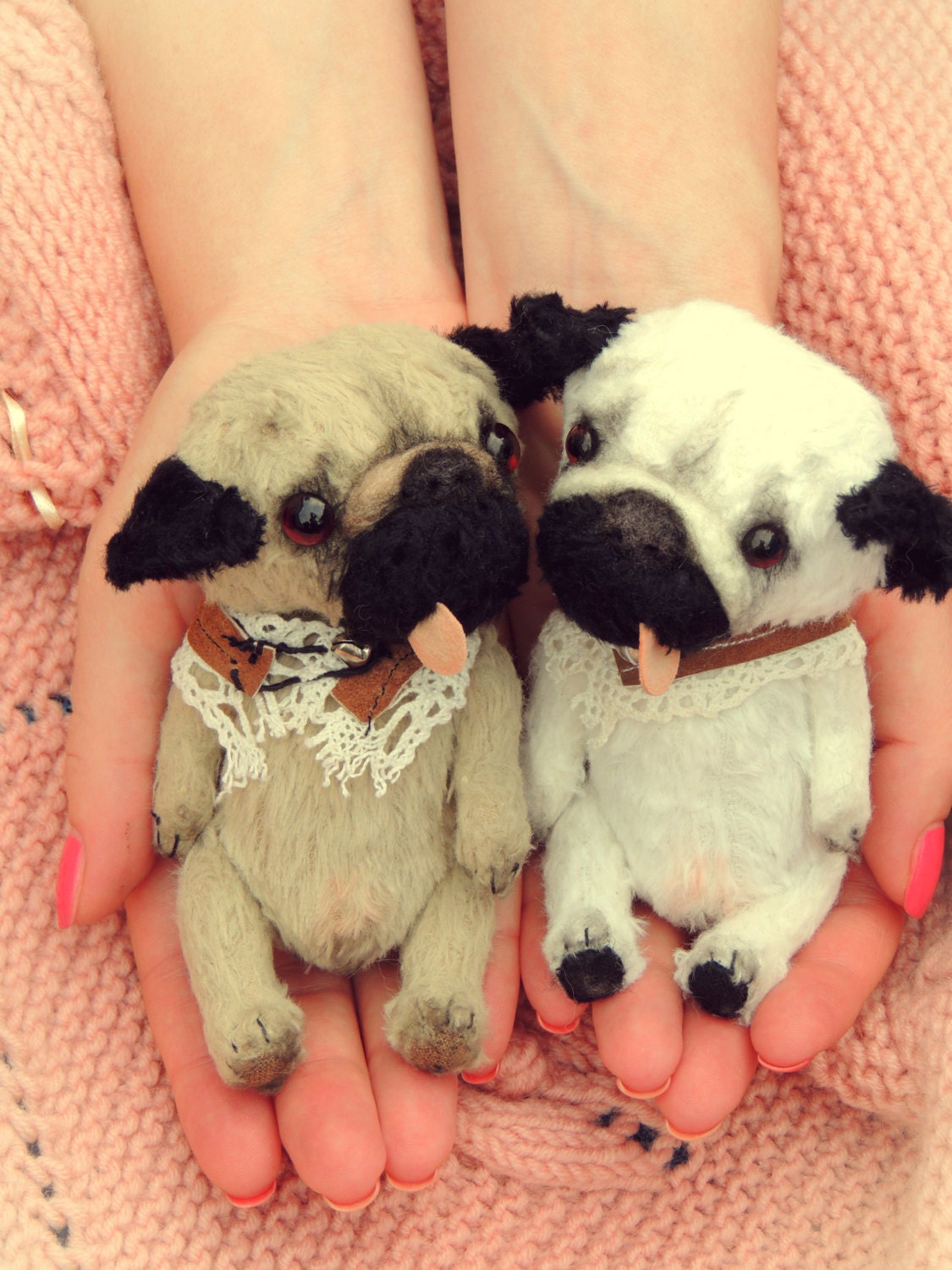 Pug dog. Teddy dog. Pug toy. Artist teddy bears. Stuffed