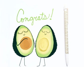 Baby Shower cards - Avocado - Baby Congratulations Pregnancy Gift - Having a Baby - Woman having a baby - Gender Neutral Baby Shower