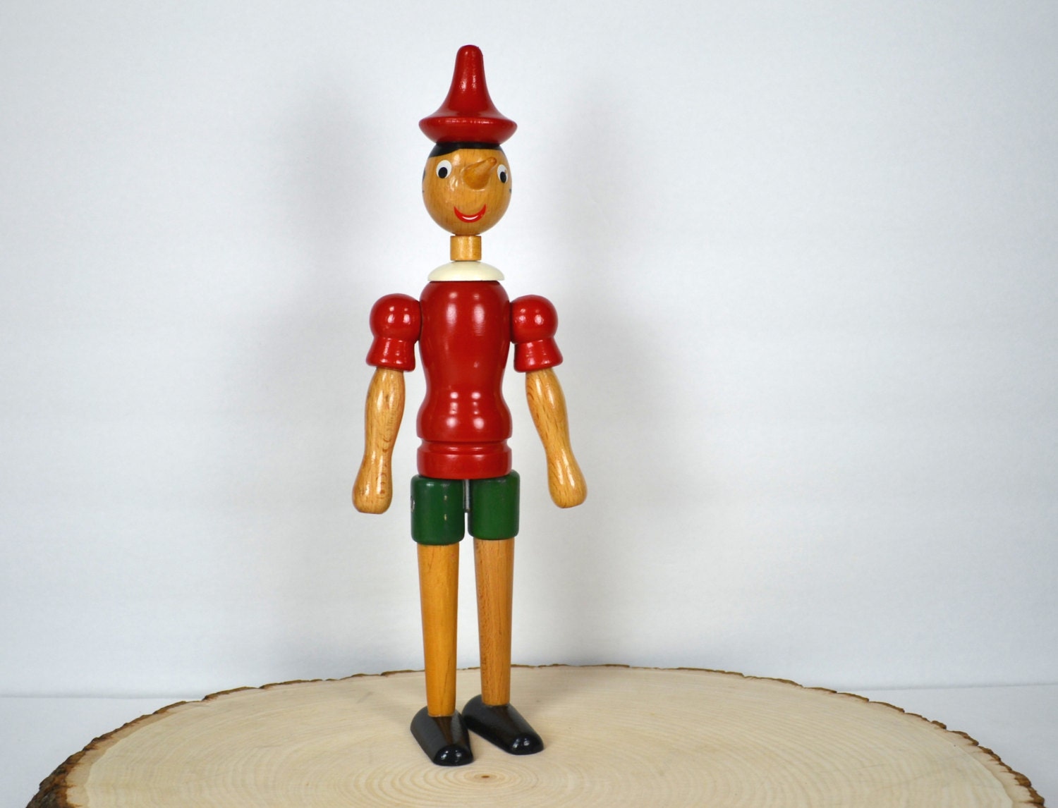 Vintage Sevi Pinocchio Jointed Wooden Figure Traditional