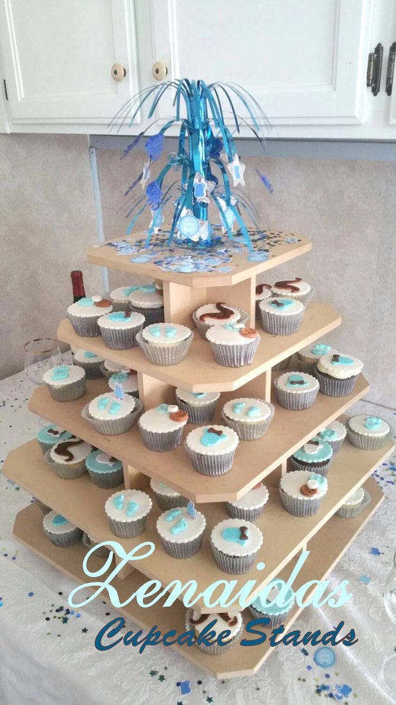 Cupcake Stand 5 Tier Square MDF Wood 100 Cupcake Tower Display