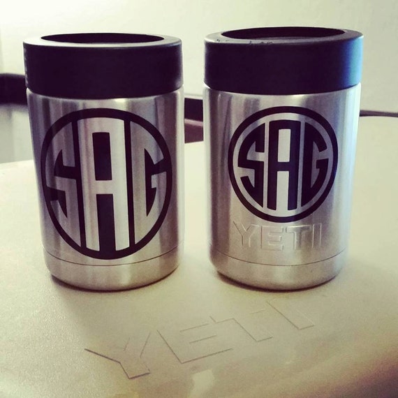 Monogrammed Decal Yeti tumbler - Circle Monogram