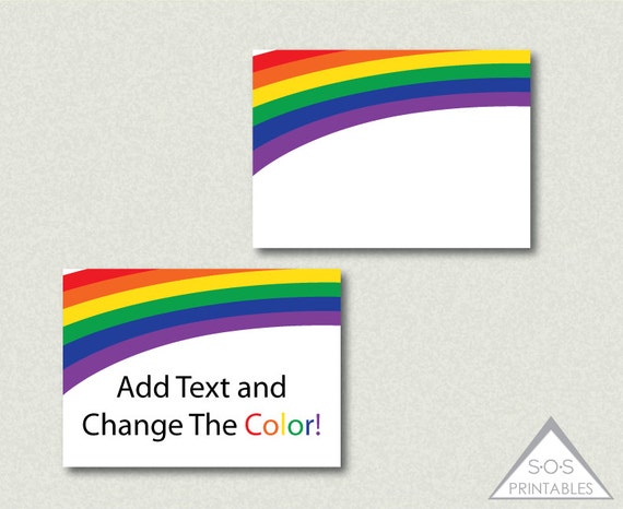 Printable Rainbow Labels Rainbow Party Printables by SOSPrintables