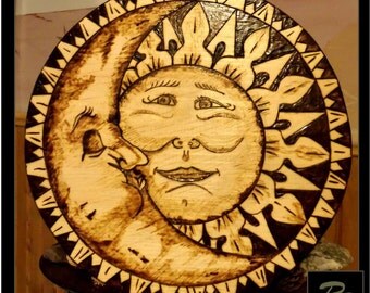 Items similar to Skull art, Sugar Skull Art, sun and moon art ...