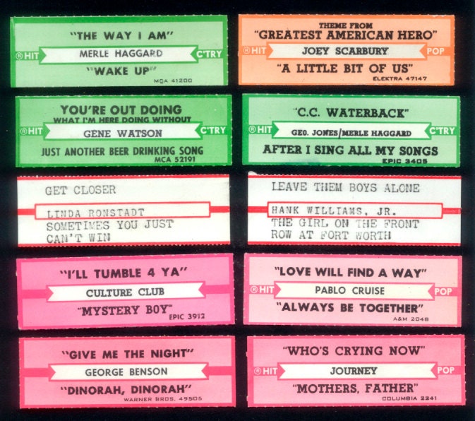Retro Jukebox Labels - Collage, Mixed Media, Altered Art, ATCs from ...