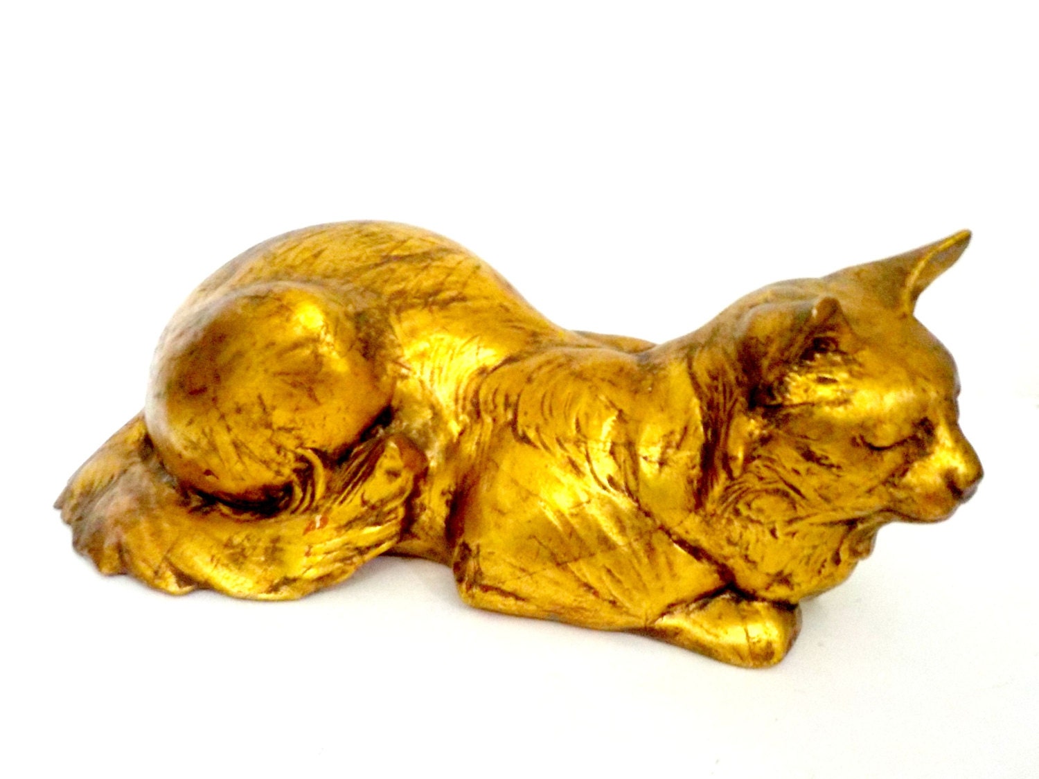 Cat Statue Anthony Freeman McFarlin Gold Leaf Life Sized Cat