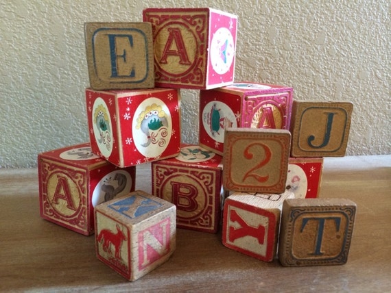 Vintage wooden blocks