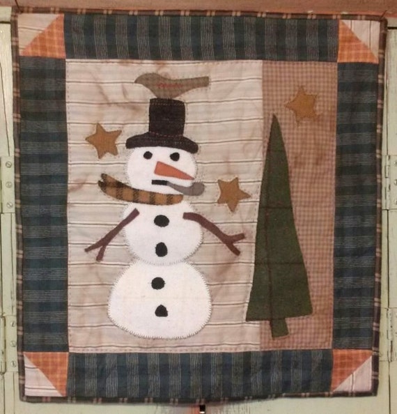 Wool Applique Pattern Snowman Quilt 2 Applique Pattern