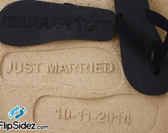 Custom JUST MARRIED flip flops - Wedding & Honeymoon Sandals *check size chart before ordering*