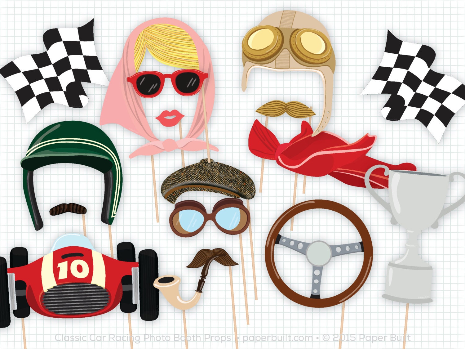 Race Car Photo Booth Props Photobooth Props Classic Car