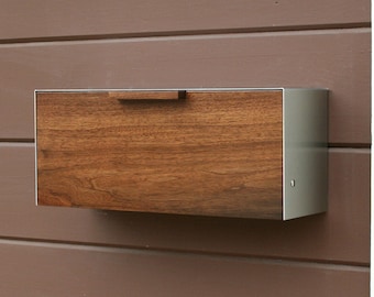 Modern Mailbox, Walnut and Stainless Steel Mailbox
