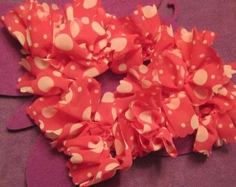 PINK and WHITE POKADOT Polyester Scarf