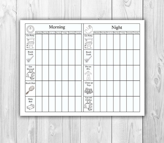 Printable Routine Chart with Pictures