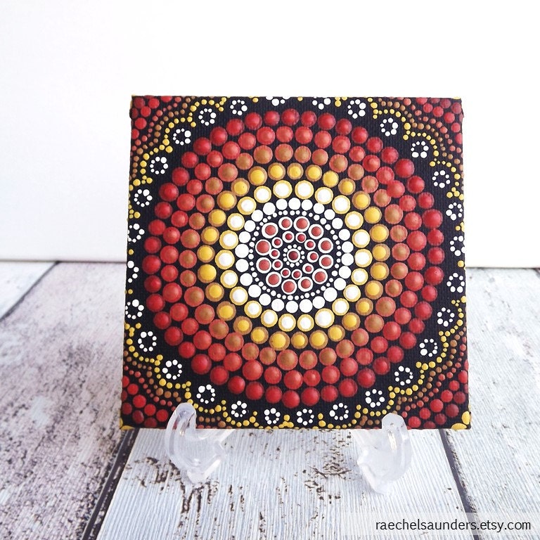 Dot Art Earth design Aboriginal Acrylic dot painting on