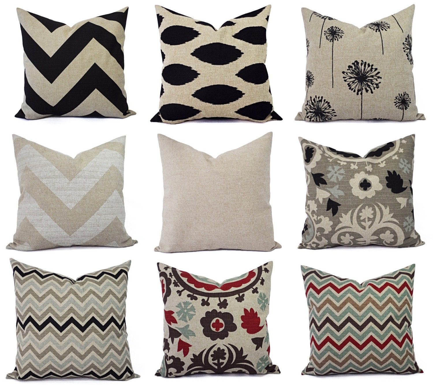 One Throw Pillow Cover Brown and Cream by CastawayCoveDecor