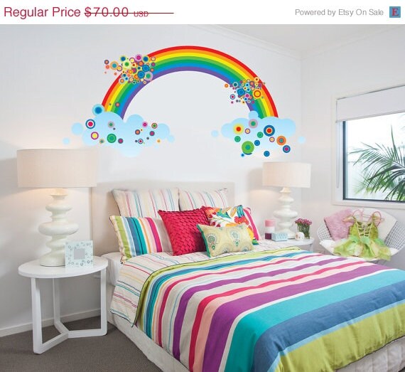 ON SALE 20 OFF Rainbow Fabric Wall Decal by StudioWallDecals
