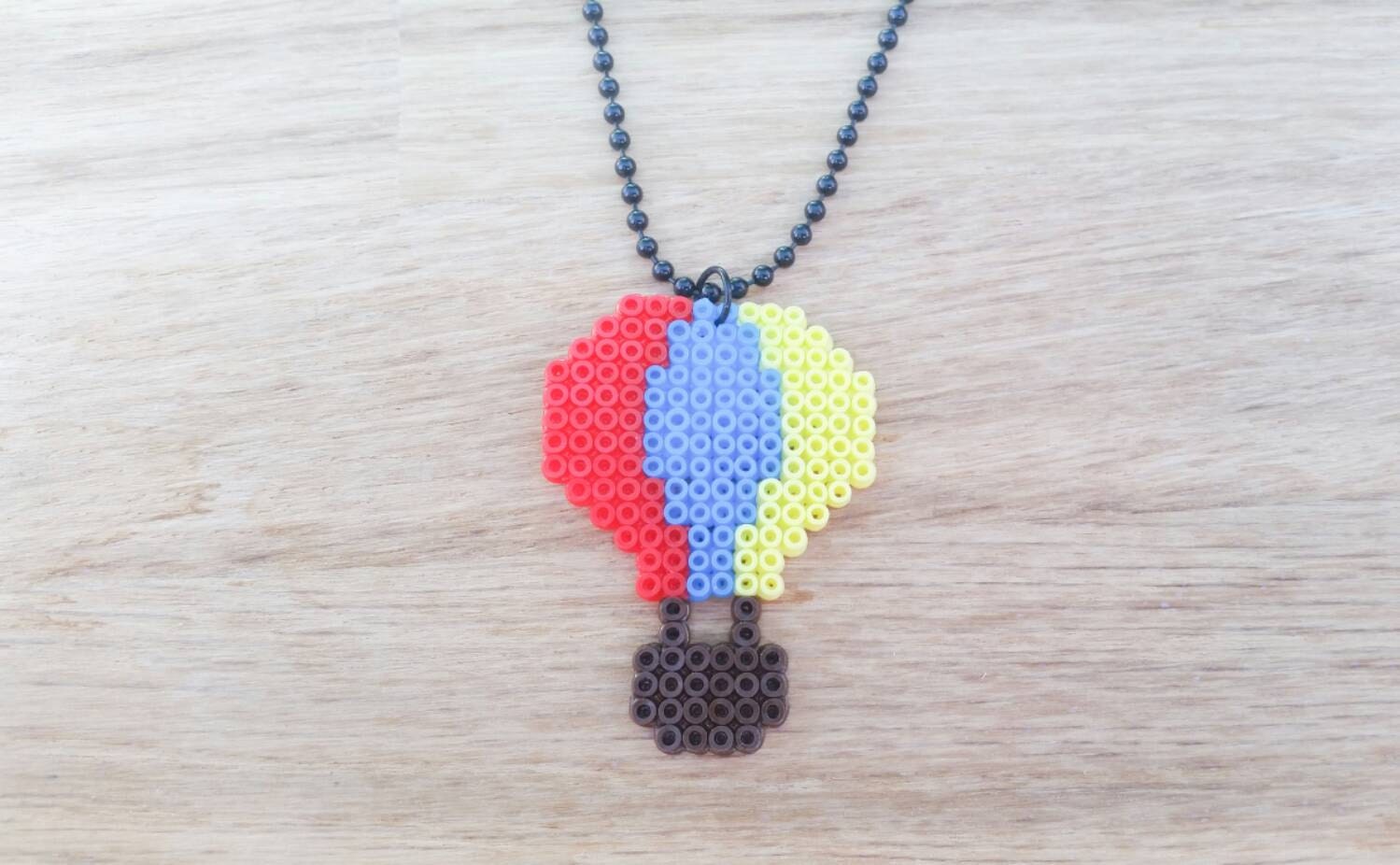 Hot Air Balloon Mini Hama Bead Necklace By Mylittleoslo On Etsy