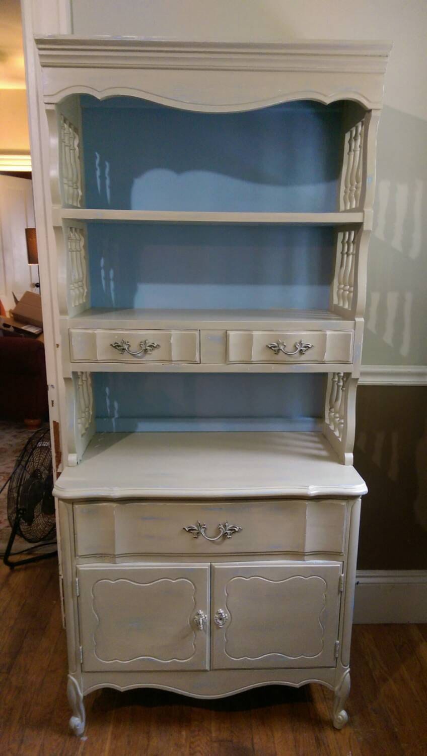 SOLD Chalk Paint French Provincial Hutch Shelves Bureau Dining