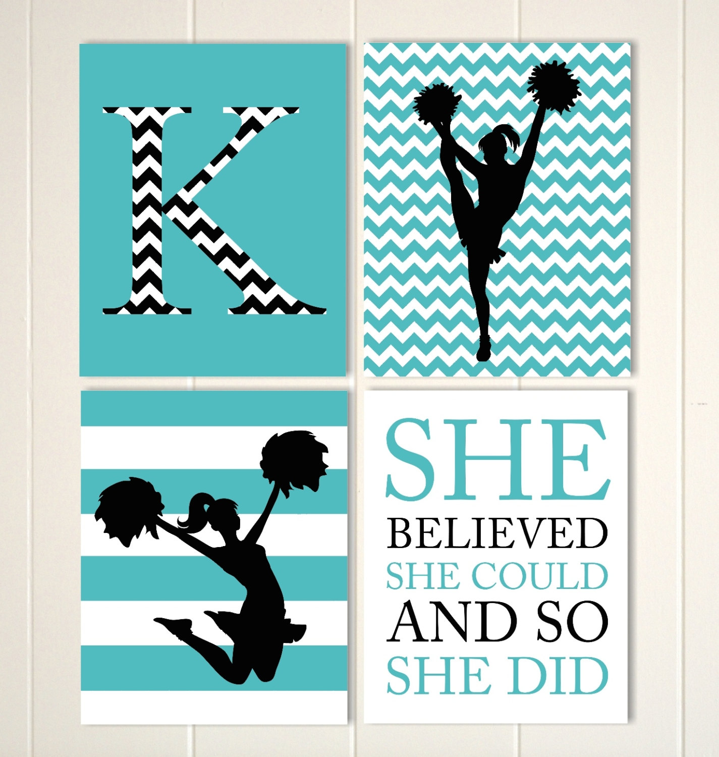 Cheerleader wall art girls room cheer decor by PicabooArtStudio
