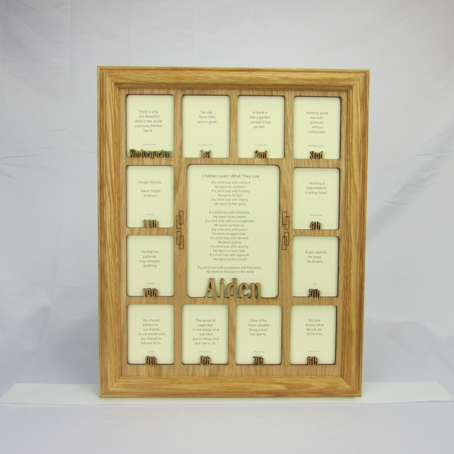 School Years Picture Frame with Name Graduation Gift Collage