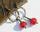 Red Lampwork Earrings with copper Red Glass earrings Red BoHo earrings Copper and glass dangles Gift for Her Handmade Red bohemian dangles Red Lampwork Earrings with copper Red Glass earrings Red BoHo earrings Copper and glass dangles Gift for Her Handmade Red bohemian dangles