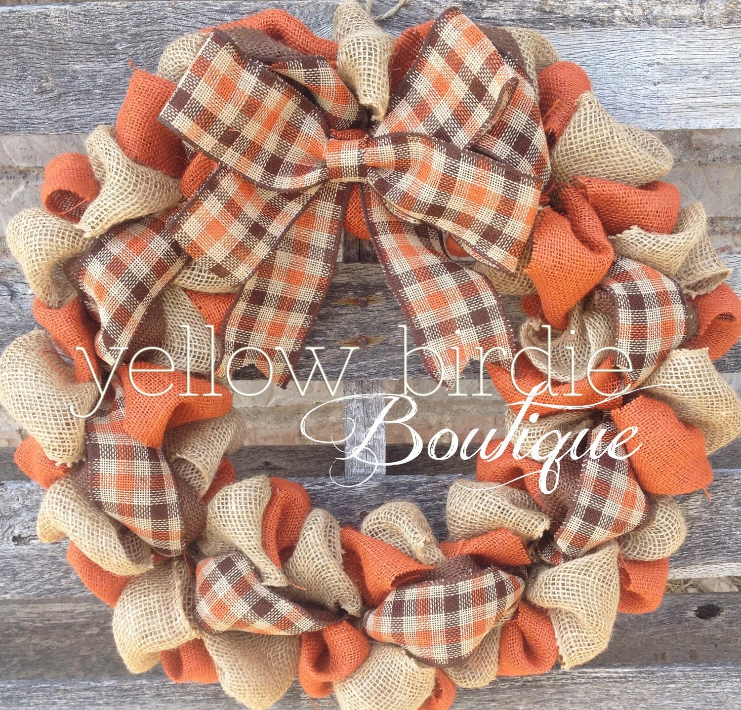 Burlap Wreath Fall Wreath Autumn Wreath by YellowBirdieBoutique