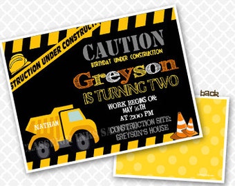 Under Construction Birthday Invitation Construction Birthday Party Invite