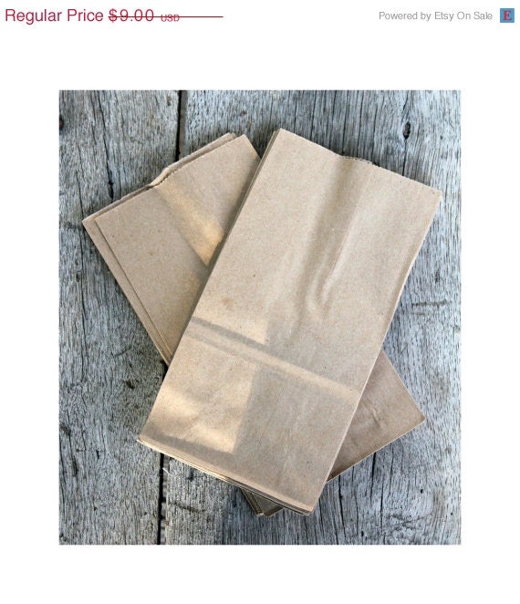 SALE 100 Small Brown Bag Kraft Paper bags Lunch by PBCSupplies