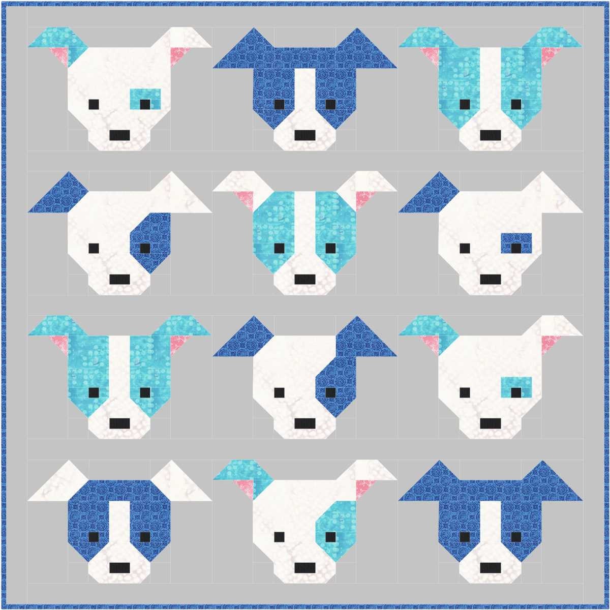 Dog Gone Cute Quilt Pattern PDF Instant Download Modern