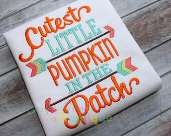 Cutest Little Pumpkin In The Patch Machine Embroidery Design
