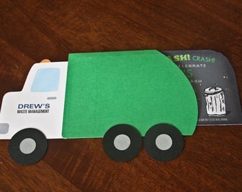 Garbage Truck Birthday Invitation (Die Cut)
