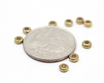 Round Brass Spacer Caps Findings 2x4mm 10pcs