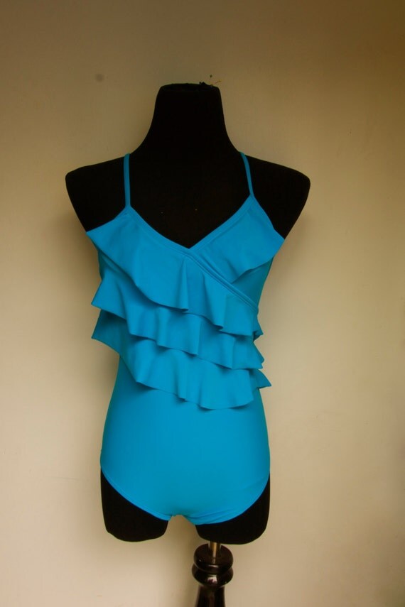 One Piece Ruffle Swim Suit Women's Extra Small/Small