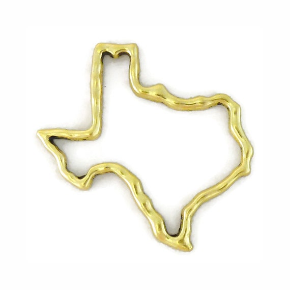 4 Outline Gold Texas Necklace Pendant 47x49mm by TIJC SP1112