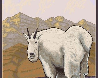 Montana - Mountain Goat (Art Prints available in multiple sizes)