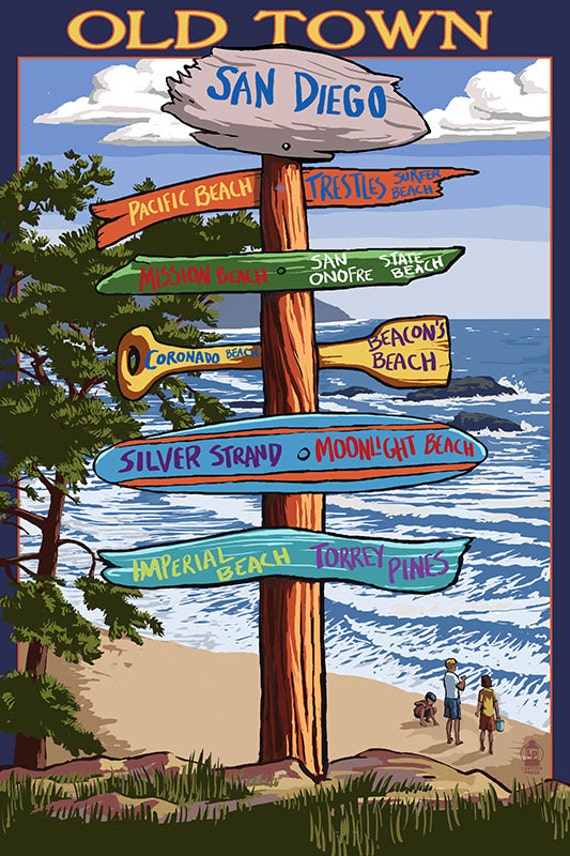 Old Town San Diego California Destination Sign Art