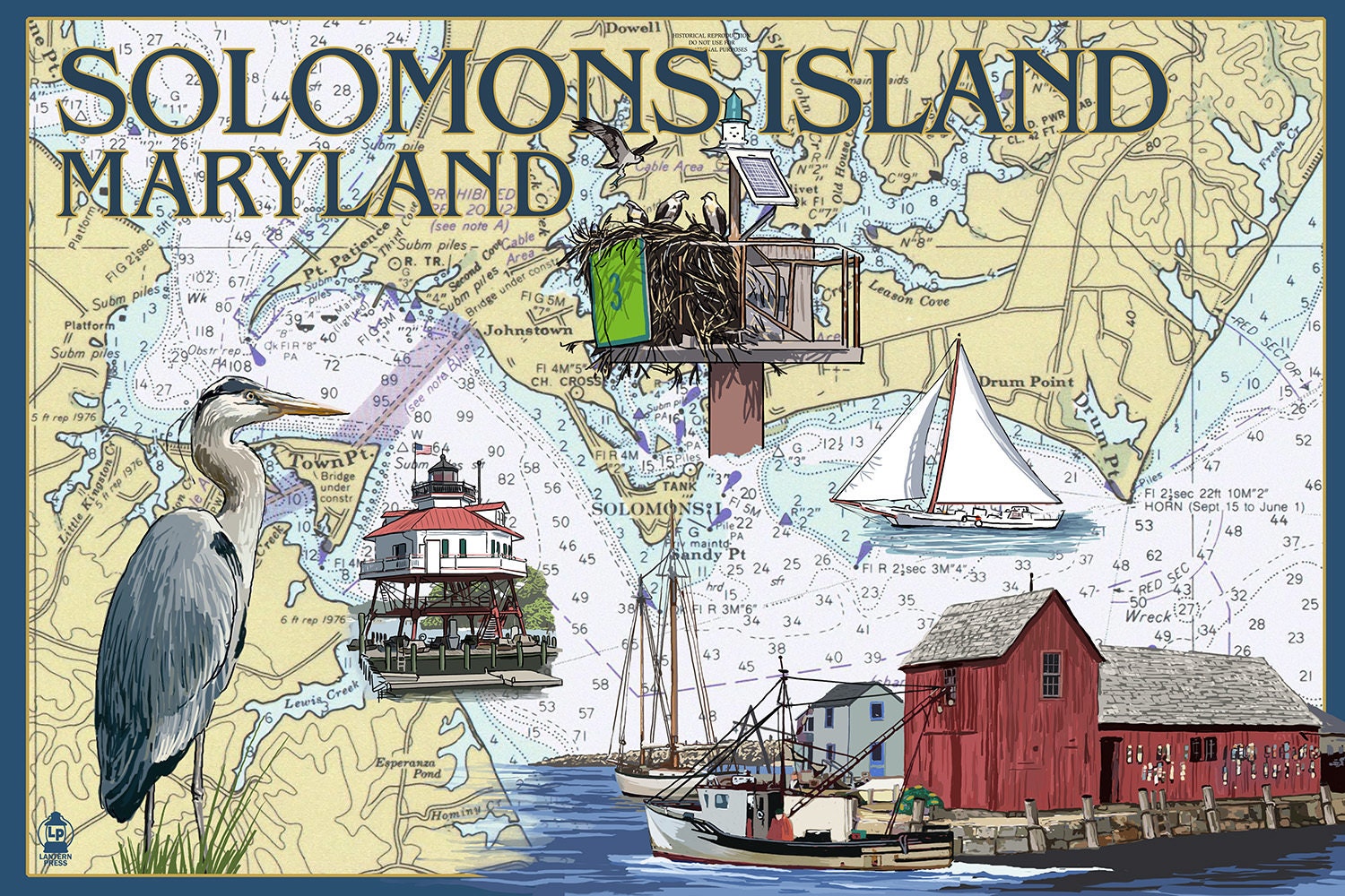 Solomons Island Maryland Nautical Chart Art Prints